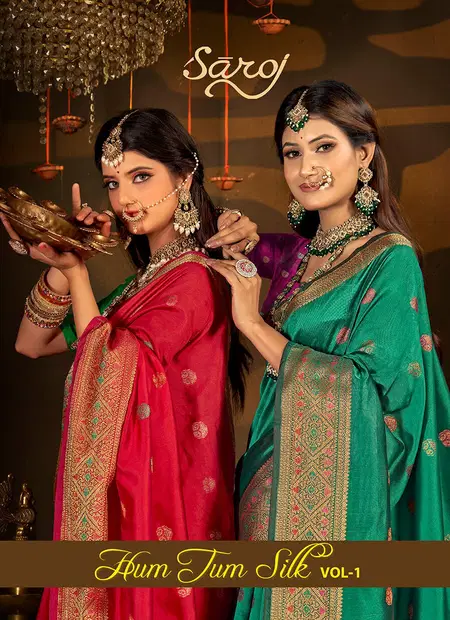 Hum Tum Silk Vol 1 By Saroj Organza Narayanpet Saree Wholesale Online